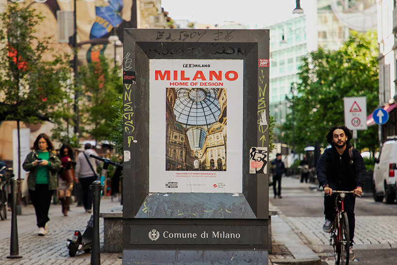 Milano Home of Design Poster on A Bus Stop during Milan Design