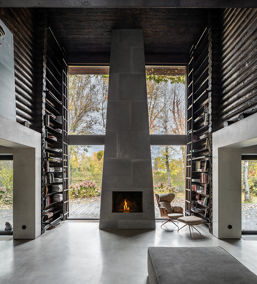 balbek bureau's relogged house in ukraine is a modern take on the classic log cabin