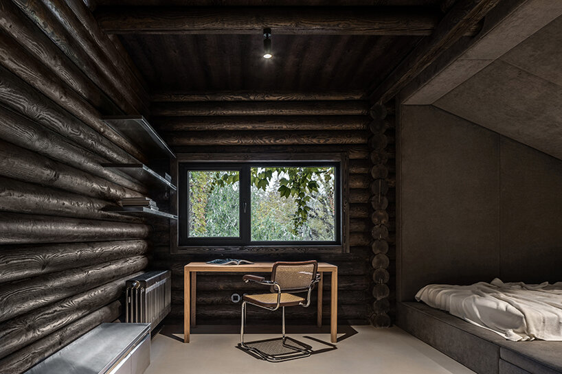 balbek bureau's relogged house in ukraine is a modern take on the classic log cabin