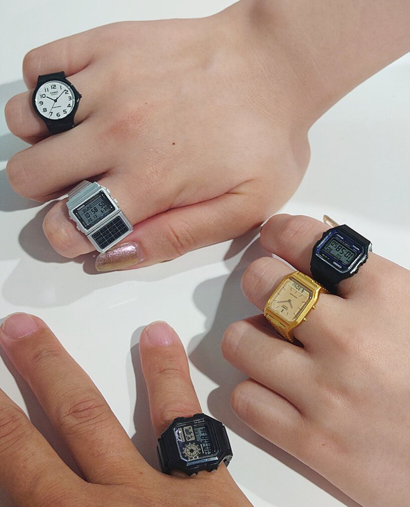 miniature casio watch rings are small enough to fit around fingers