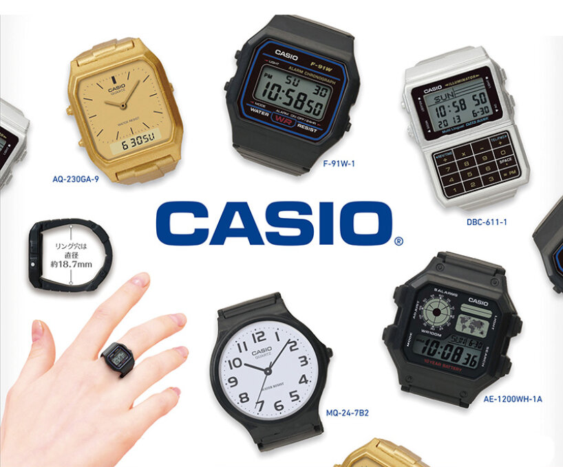 miniature casio watch rings are small enough to fit around fingers