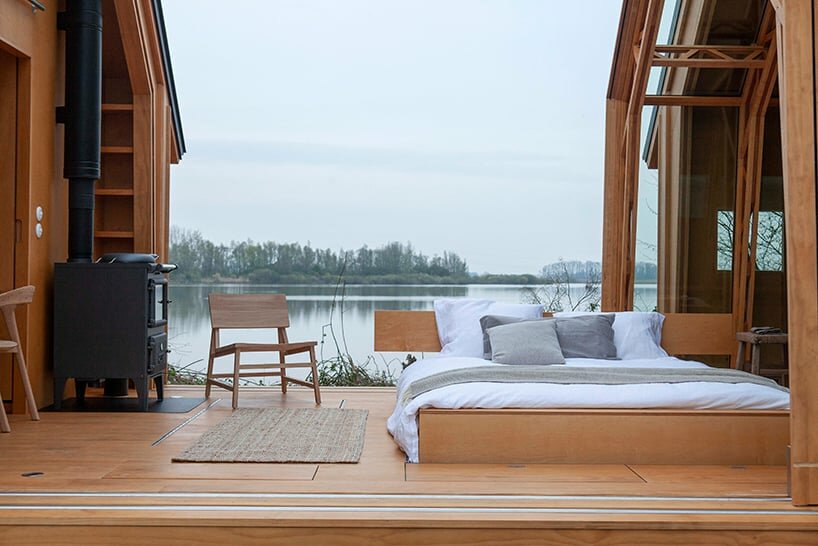 into the woods or out in the desert, how cabins employ unique forms to blend into nature