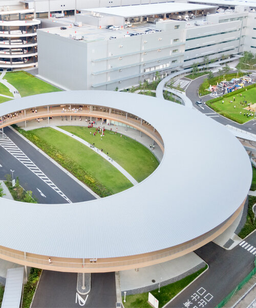 japan's GLP ALFALINK logistics hub unveils sculptural, ring-shaped building for public use