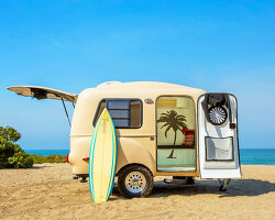 happier camper's HC1 travel trailers with modular components revive retro-modern camping