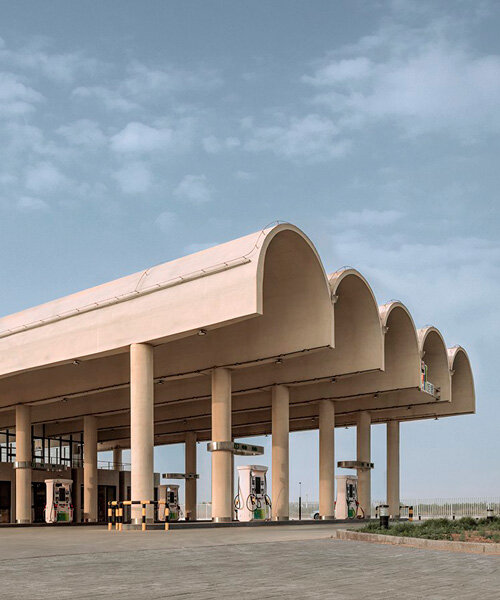 continuous barrel vault roof tops HELLO gas pavilion in china