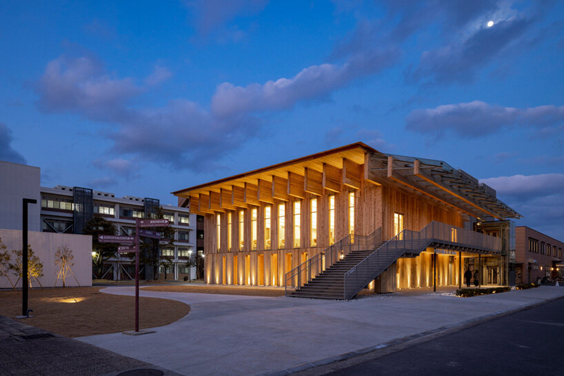 kengo kuma's wooden classroom for okayama university elevates eco-friendly design potential