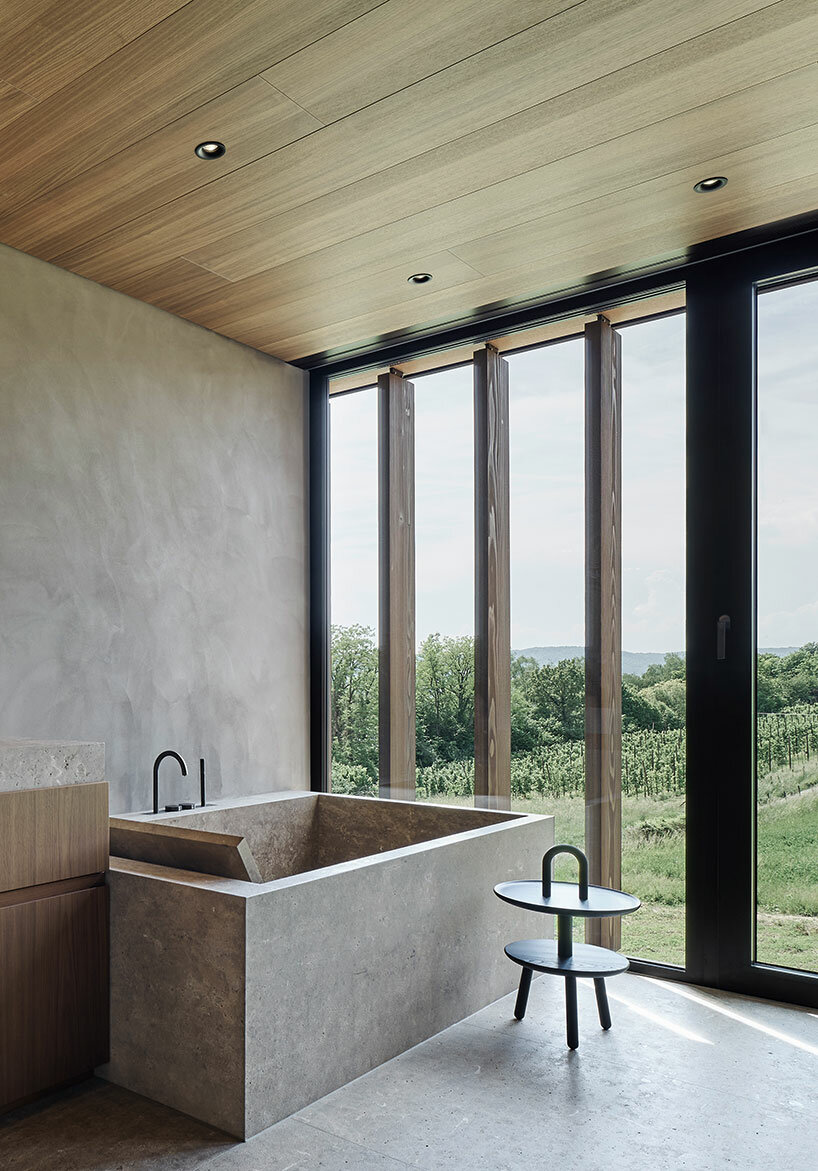 overhanging wooden pavilion tops oppenheim architecture's family home in germany