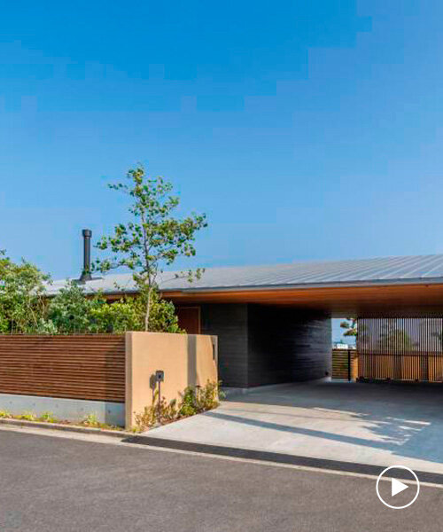 black cedar and stone flooring adorn minimal residence in japan