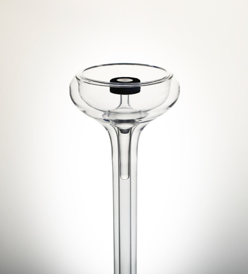 tokujin yoshioka crafts double-layered transparent glass torch for 