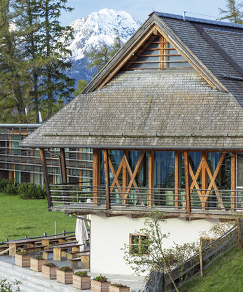 matteo thun's vigilius mountain resort lies amid the tyrolean forest, like a fallen tree