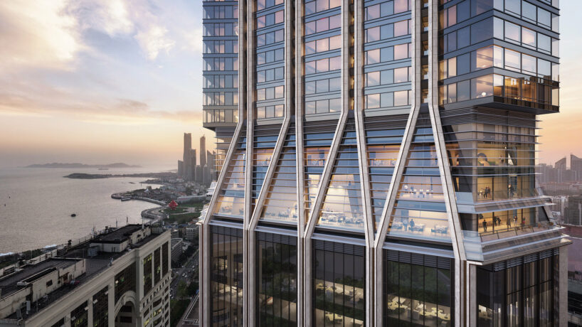 foster + partners' latest mixed-use tower frames panoramic sea views in qingdao, china