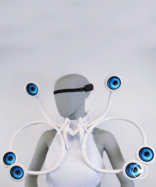 3D-printed dress with moving eyes for surveillance is mind-controlled using brain sensor
