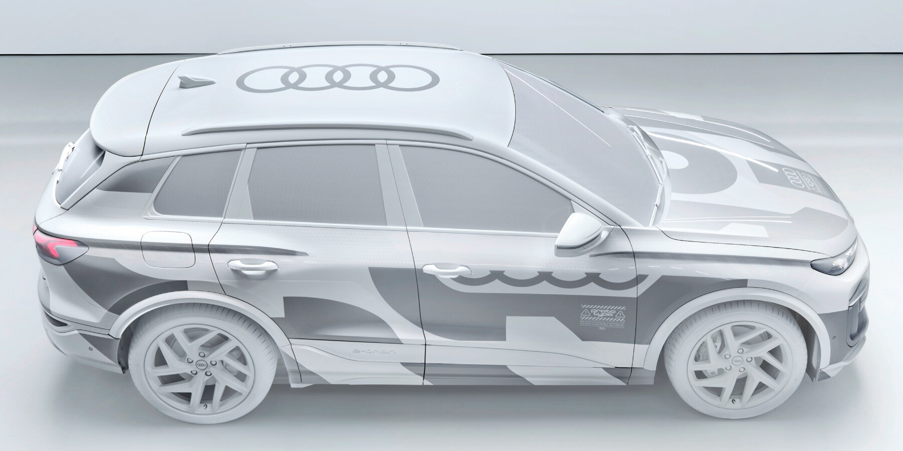 AUDI Q6 e-tron projects driving information on front windshield using ...