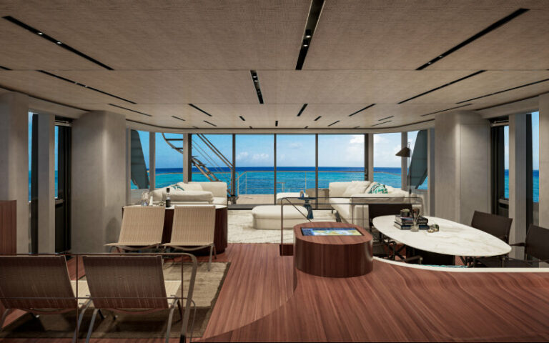 new wave of yacht interiors brings clear sunroofs & open lounges to ...