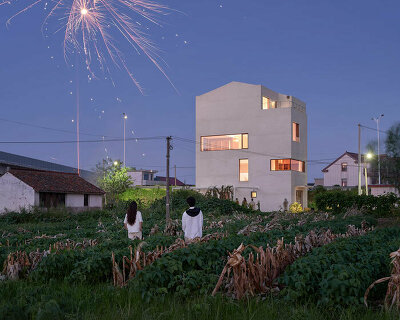 L&M designs minimalist 'crossing house' for three generations in rural china