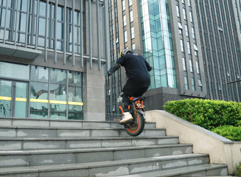 allterrain electric unicycle climbs hills, boulders and mountains for