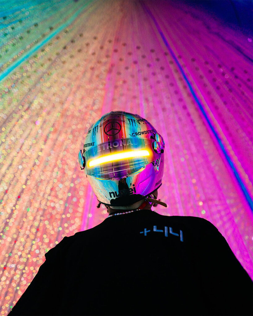 lewis hamilton teams up with hajime sorayama for new glossy racing helmet