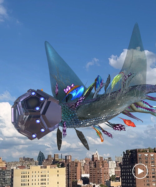 nancy baker cahill's AR hybrid creature soars and evolves across new york's cityscape