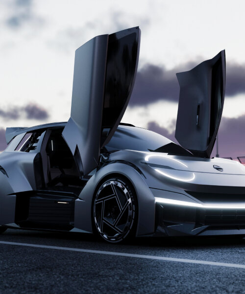 nissan concept 20-23 electric hatchback for city commute features ring lights & scissor doors