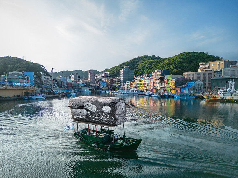 oscar oiwa sets sail to floating installation challenging marine pollution for keelung caio 2023