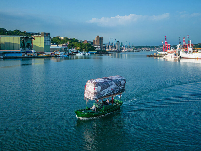 oscar oiwa sets sail to floating installation challenging marine pollution for keelung caio 2023