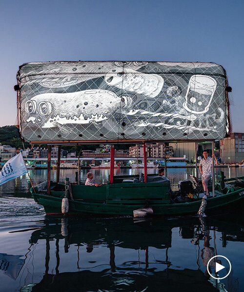 oscar oiwa sets sail to floating installation challenging marine pollution for keelung caio 2023