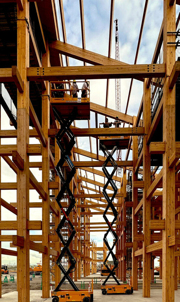 sou fujimoto’s wooden ring roof for expo 2025 osaka is underway