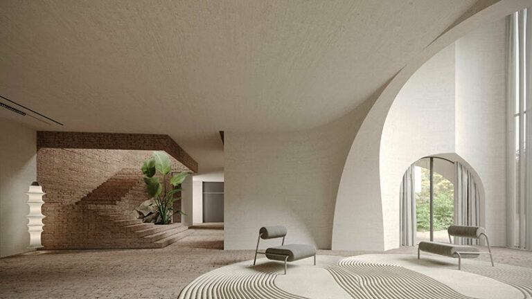 iranian team group plans this 'saya villa' in fluidly sculpted stone