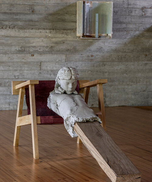 mark manders exhibits sculptural artifacts amid historic brutalist residence in belgium
