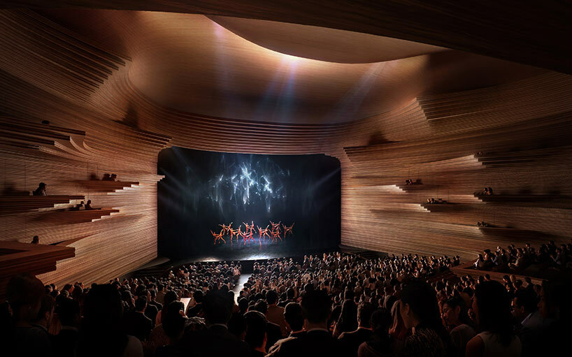 zaha hadid architects plans sanya cultural district with cascading rooftops