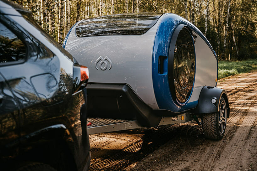 iceland's teardrop-shaped camper is electrified with ultra-light MINK-E