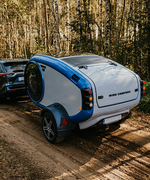 iceland's teardrop-shaped camper is electrified with ultra-light MINK-E