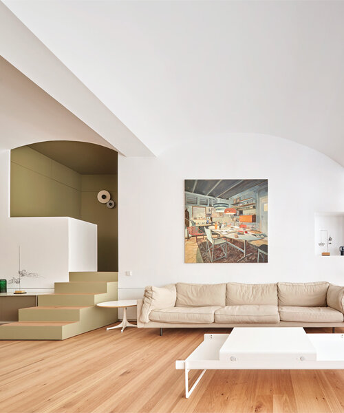double-vaulted ceiling design by twobo adds depth to this renovated barcelona house