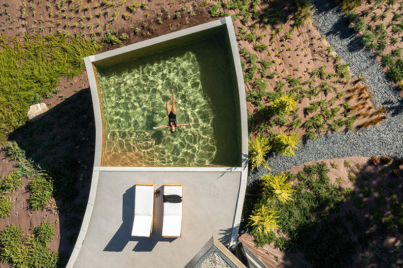 set like a bending body, mutant's casa de bouro seemingly hugs the portuguese landscape