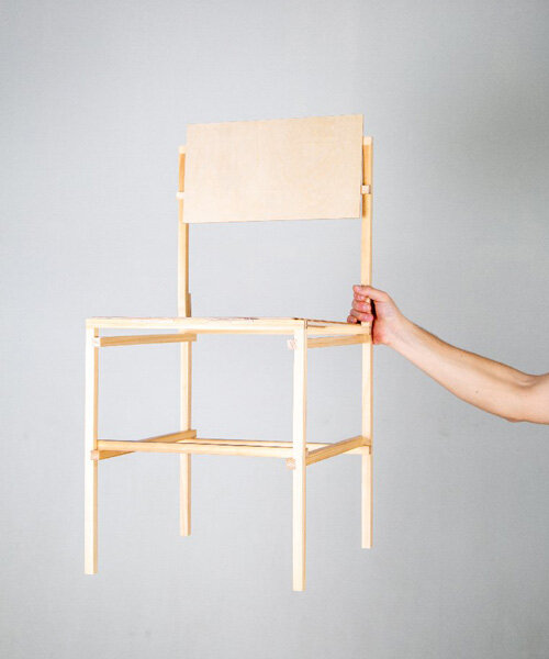 vicente carmona montedonico's densified wood chair weighs a mere 2.3 kilograms