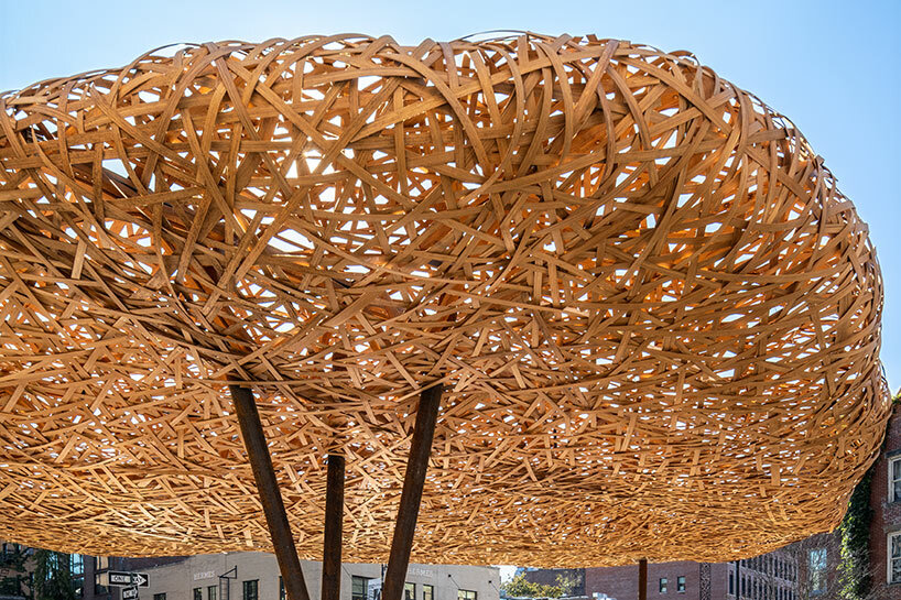 llLab weaves a 'bamboo cloud' design pavilion to float over lower manhattan