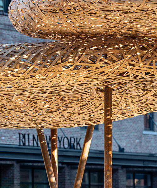 llLab weaves a 'bamboo cloud' design pavilion to float over lower manhattan