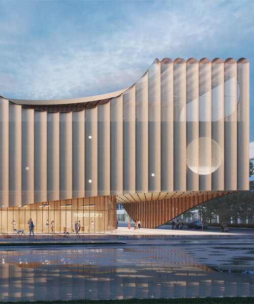 eskew dumez ripple wraps louisiana music & heritage experience museum in AI-inspired shell