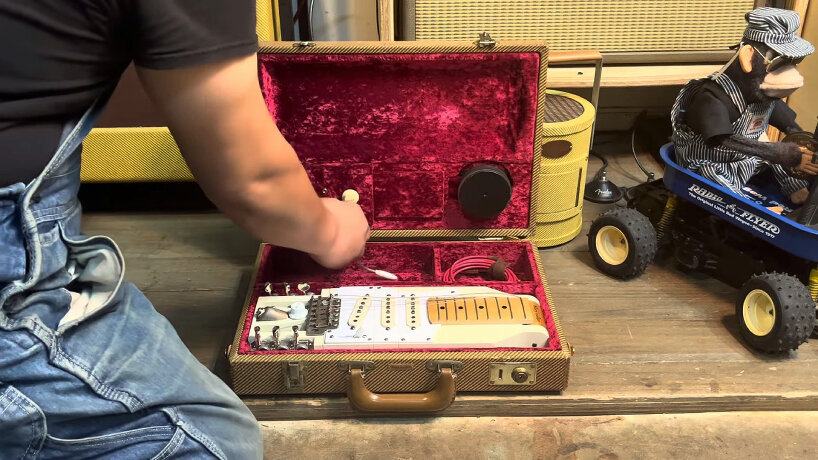 foldable electric guitar briefcase