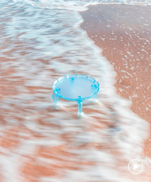recycled plastic shapes up re:soban flower dining tables designed by ha jihoon