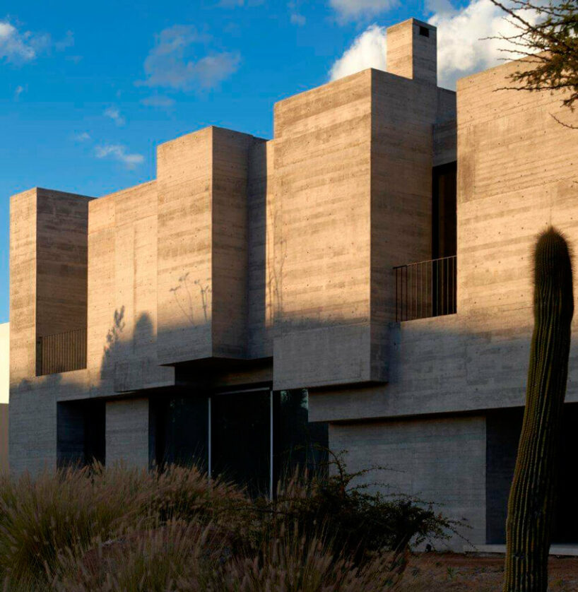 protruding forms made of solid concrete compose hmz house in mexico