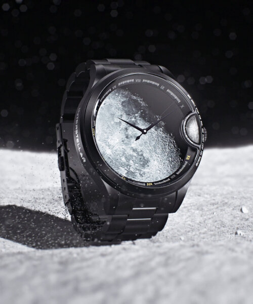 titanium watch with real moon dust from meteorite recalls NASA's apollo 11 landing