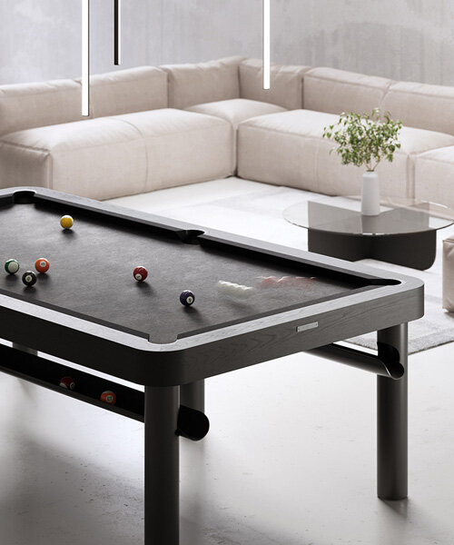 monika kozderkova's laser-cut steel pool table is a lightweight reinvention of the game 