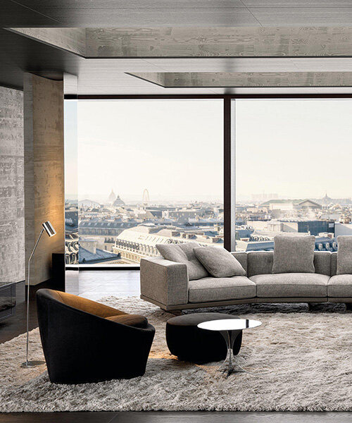 minotti 2023 collection balances solid volumes and organic lines across furniture
