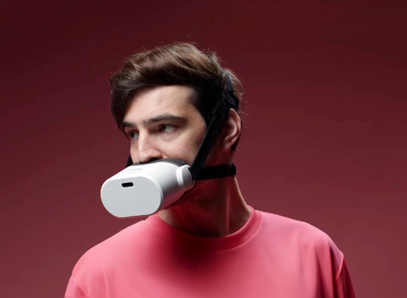 wearable soundproof microphone for mouth muffles voice of people