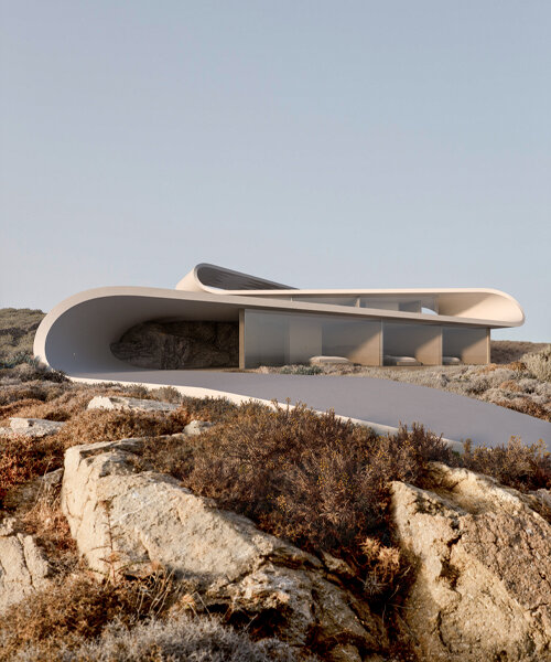 gnb architects' latest villa unfolds like a ribbon toward the aegean sea in mykonos