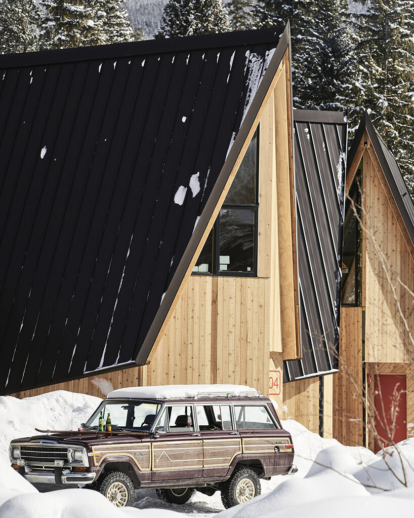 skylab's A-frame club is a cluster of mid-century cabins in