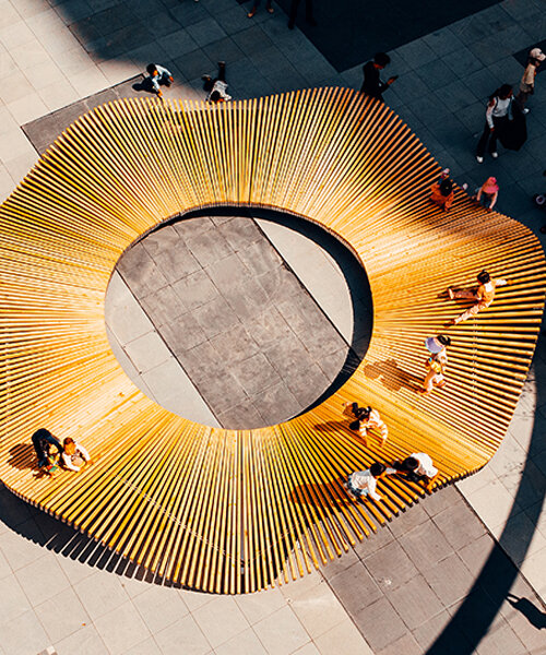 epiphany architects' public installation in chengdu undulates like a large urban petal
