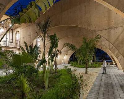 CCA sculpts modern community center with a gardened arcade in mexico
