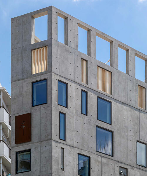 florian busch architects' minimalistic nobori building rises as a narrow slice in tokyo